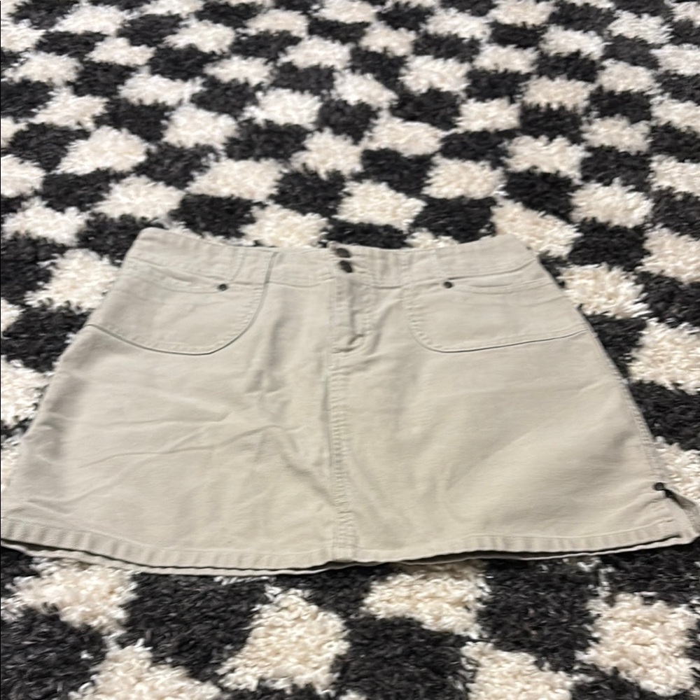 No Boundaries Beige Mini Skirt with Pockets